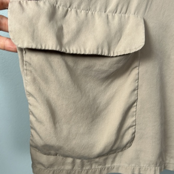 Vintage Spiegel Design Studio Beige Open Front 100% Silk Light Cardigan size 14 - Picture 15 of 16